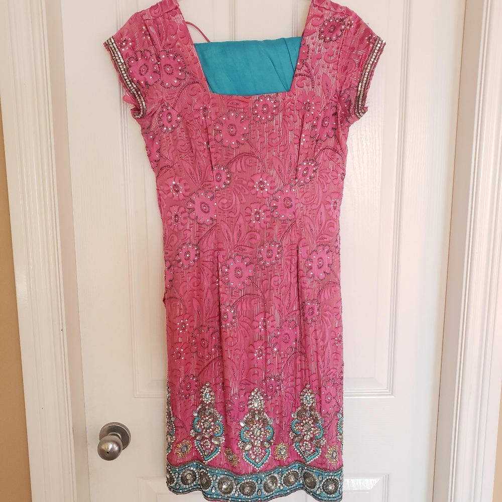 WOREN - Baby Pink and Blue Salwar Suit